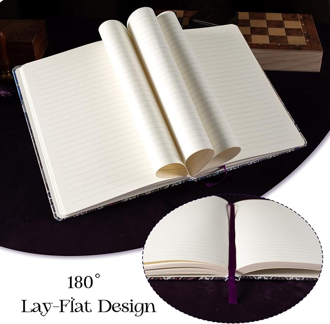 MGGAO B5 Lined Journal Notebook, Aesthetic Owl Embossed, Hardcover | Wide Ruled, 6.8" X 9.1", 192 Pages, Ribbon, Elastic Band, For Women & Men, For School & Office, Writing & Note Taking