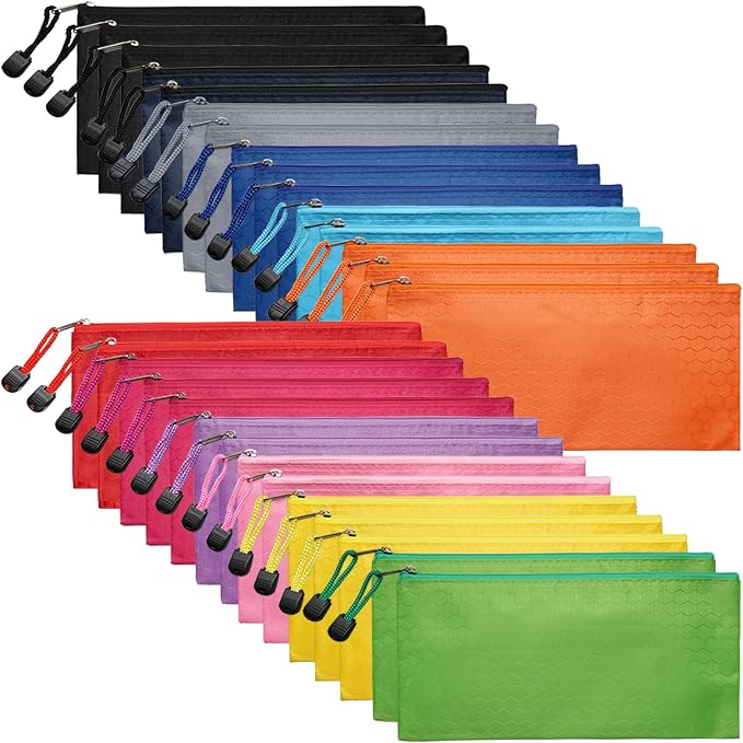 LABUK 29pcs Zipper, Small Zipper, Waterproof, for Travel Cosmetics 12 Colors