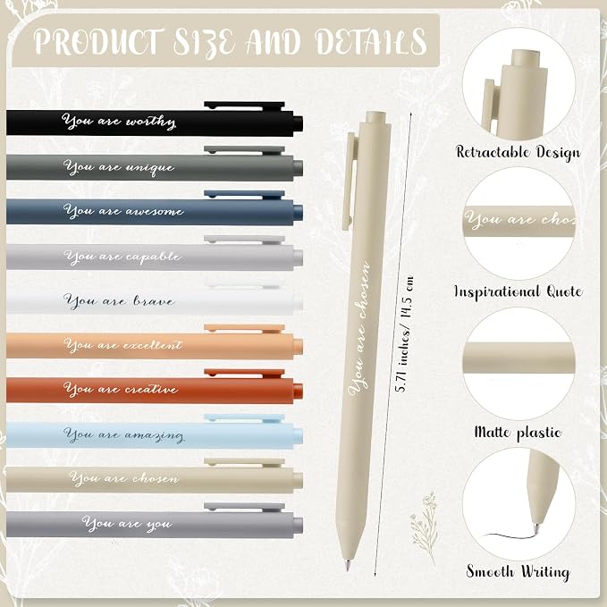Affrolling 40 Pcs Inspirational Notebooks Bulk Motivational Mini Notepads with Pen Aesthetic Back to School Gift for Students Teacher Nurse Employee Coworker Office Classroom Rewards (Neutral Colors)