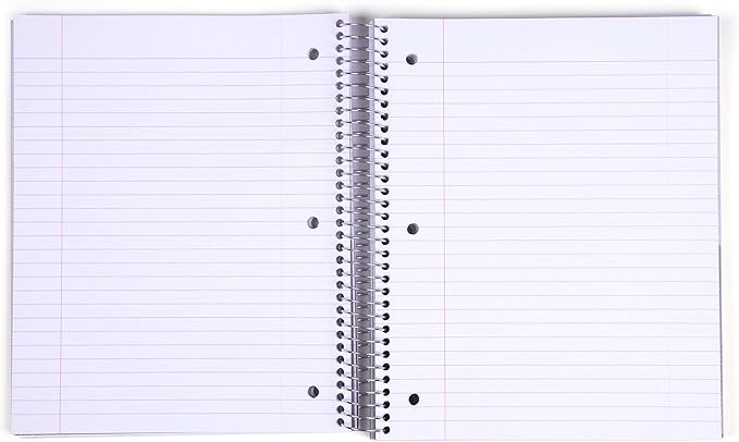 Mintra Office Durable Spiral Notebooks, 5 Subject (Teal, Wide Ruled 1pk)