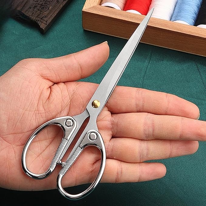 6.3-inch Small Craft Scissors, Sharp Blades Office Scissors for Desk, Stainless Steel All Purpose Scissors for Office, Home, School, DIY, Sewing, Fabric (Silver)