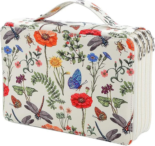 200 Slots Colored Pencil Case Organizer 4-Layer Zipper Bag | Portable Art Supply Organizer, Twill Oxford fabric Large Capacity Colored Pencil Case with Handle for 200 Watercolor Pencils