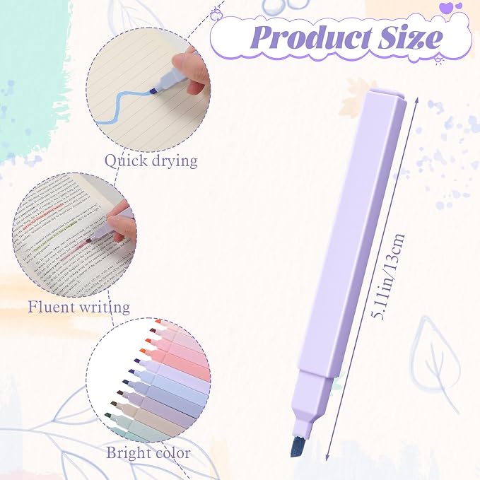 144PCS Aesthetic Highlighters Bulk, Assorted Color No Bleed Chisel Tip Bible Pens, Cute Soft Colorful Marker Pens, Glitter Book Highlighters for Journal Planner Notes Classroom Office Supplies