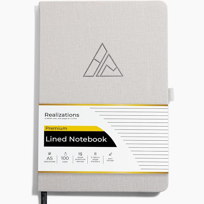 Realizations Journaling Notebooks with Pen Holder | Lined Notebook | 222 Pages Notebook Journal with 100 GSM Paper | Journal Notebooks for Work