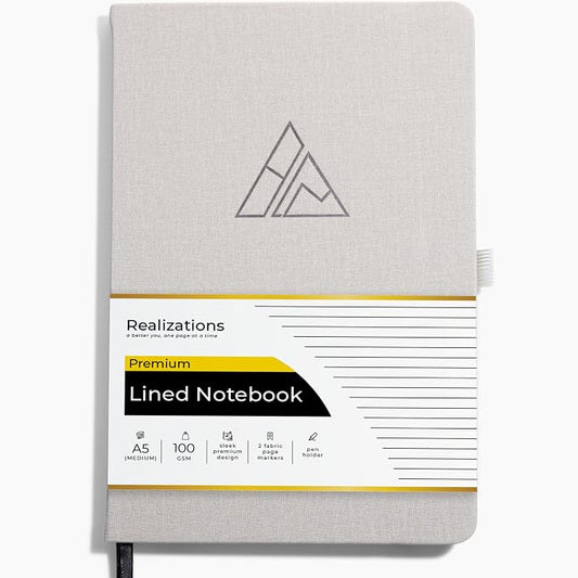 Realizations Journaling Notebooks with Pen Holder | Lined Notebook | 222 Pages Notebook Journal with 100 GSM Paper | Journal Notebooks for Work
