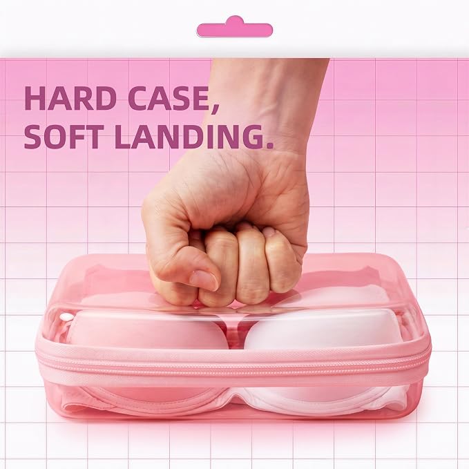 CoiiJoii 3PCS Large Clear Hard Shell Zippered Case, Diaper Bag Organizing Pouches, Waterproof Cosmetic Bag, Kid's Toy Storage Organizer Bins, Pencil Case.