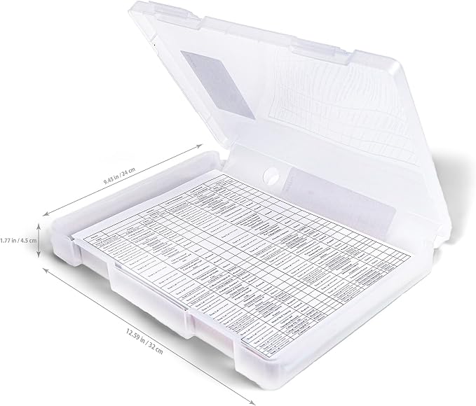 4 Packs A4 Paper Storage Boxes, 8.5 x 11 Plastic Portable Project Case for US Letter Size, Multi-Purpose Thick Scrapbook Storage Box for Office