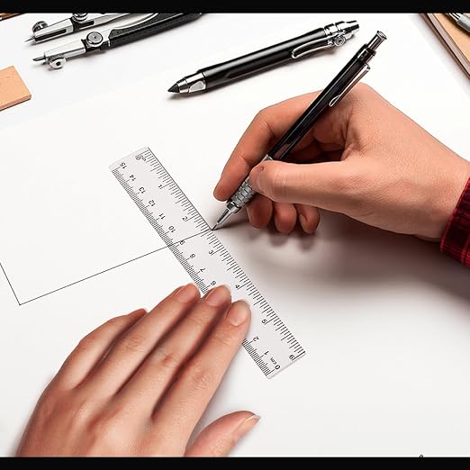 ZUFECY Bulk 15-Count 6" Flexible Rulers - Clear Plastic Classroom Supply, Bend-Resistant & Shatterproof