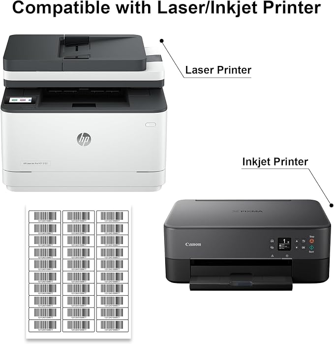 1" X 2-5/8" Address Labels,30 UP Shipping Label for Laser/Inkjet Printers,White Blank Mailing Label,30 Labels per Sheet(2000 Sheets)