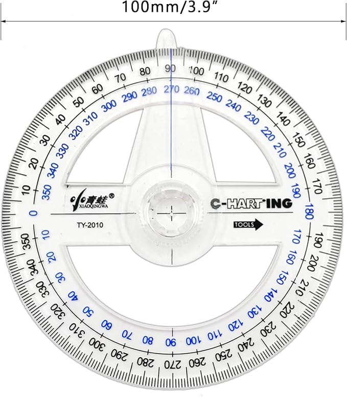 360° Protractor Pack of 30 Protactors Plastic Protractor Math Protractors Clear Protractor Ruler Drafting Tools Circle Protractor for Geometry