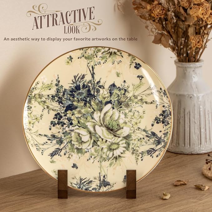 ANBOXIT Plate Display Stand, 8 Inch Plate Holder for Displaying, Decorative Picture Frame Dish Photo Plaque Platter Wood Stand | Decorative Plate Stand for Picture Frame Dish Photo Plaque Platter Wood Stand