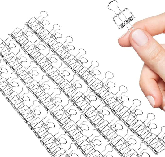 Small Binder Clips, 36 Pack, 3/4 Inch, Standard 19mm, Hollow Out Silver, Capacity 0.31 Inch, Fold Clamp, Wire Clip, Paper Clips, Office Clips, School & Home Use