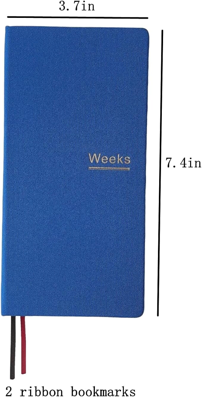 Undated Weekly Planner Notebook Pocket Organizer Appointment Book Journal Notebook A6 Week Plan Notepad (Blue)