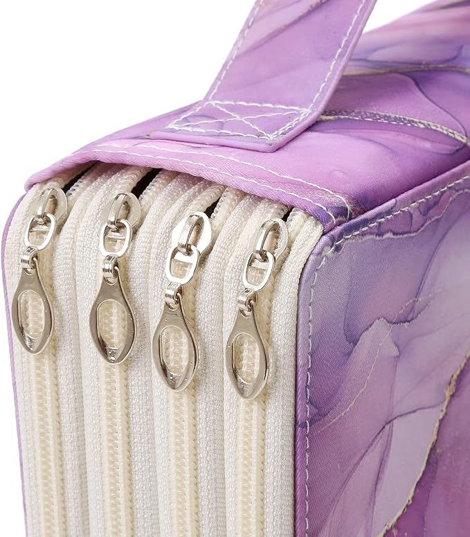 200 Slots Colored Pencil Case Organizer | 4-Layer Zipper Portable Art Supply Organizer,Oxford fabric Large Capacity Pencil Case with Handle for 200 Watercolor Pencils