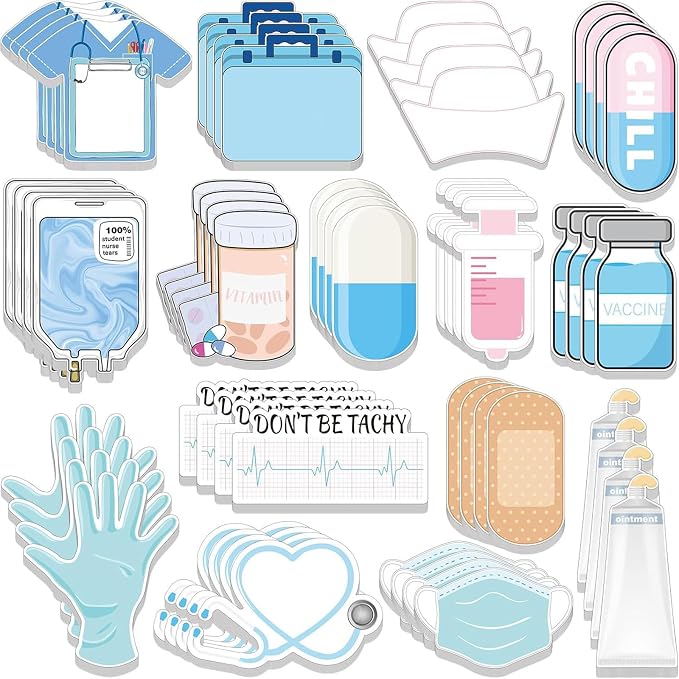 60 Pads Mini Nurse Sticky Notes Funny Medical Themed Self Stick Note Pads Hospital Desk Memo Cute Appreciation Gifts for Nursing Students CNA Doctor Office
