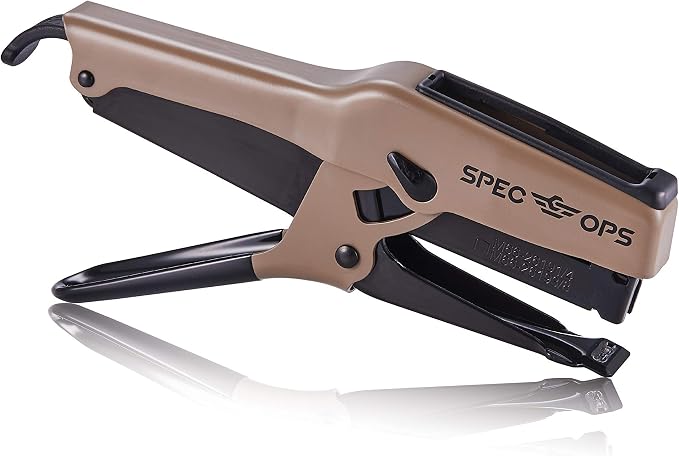 Spec Ops Tools Elite Duty Packaging Plier Stapler, 7/16"" Crown, 1/4""-3/8"" Leg Length Staples, 3% Donated to Veterans