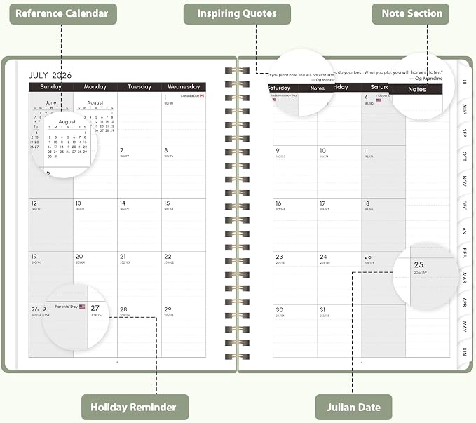 Planner 2026-2027, Weekly and Monthly Academic Planner, July 2026 - June 2027, Hardcover Calendar Agenda Book for School Year Planning, School Supplies for Teacher and Student, Letter Size(8.5'' x 11'')