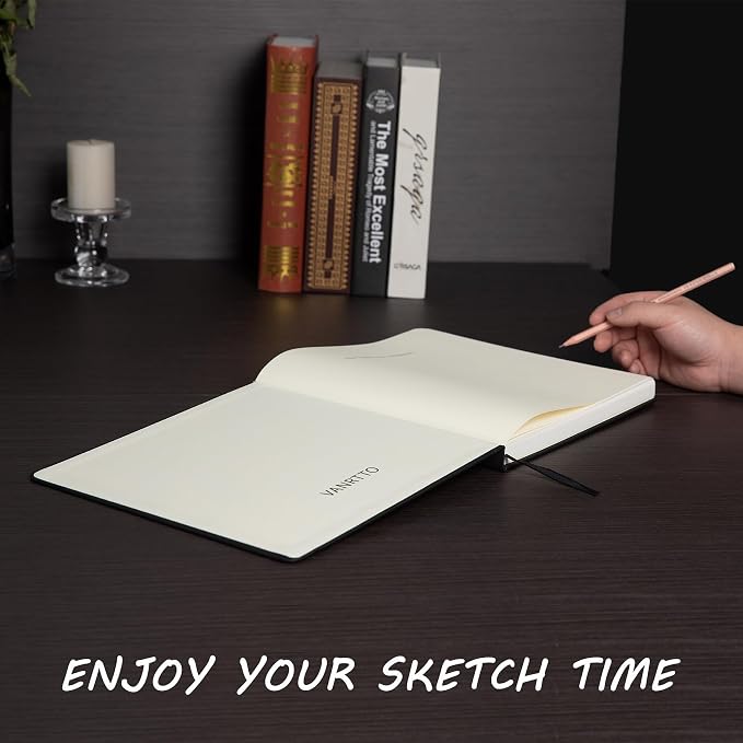 Vanrtto Hardcover Square Sketch Book, Mixed Media Sketchbook 8x8 Inch | Hardcover Square Sketchbook 120lb/200GSM Sketchbook Drawing Paper for Watercolor Mixed Media, 60 Sheets/120 Pages Sketch Pad