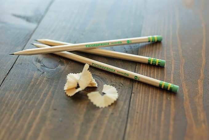 Ticonderoga Envirostik Wood-Cased Pencils, #2 HB Soft, Natural, 12 Count