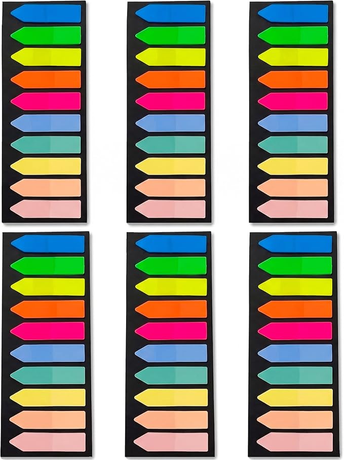 Ericter Arrow Sticky Tabs 1200 Pieces, Pastel Page Flags Tabs for Books Writable Translucent Sticky Notes Book Annotation Supplies Page Markers for Notebook, School Office Planner
