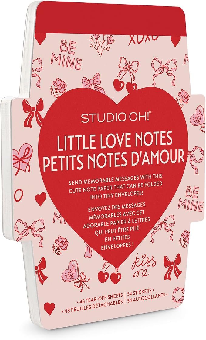 Blank Mini Note Cards with Sticker Seals, 48 Tear-Off Foldable Memos, Tiny Envelope Notes, 6 Designs, 54 Stickers for All Occasion, Thanks, Party Invitations, Be My Heart