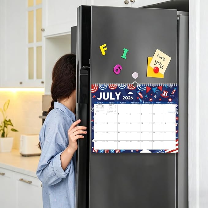 2026-2027 Wall Calendar - 18 Months Wall Calendar 2026-2027 with Thick Paper, Jul 2026 - Dec 2027, 14" x 11", Twin-Wire Binding, Home or Office Calendar for Easy Organizing