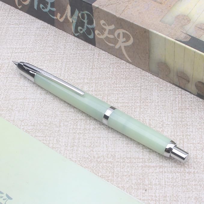 JINHAO 20 Celestial Jade silver Clip Resin Press Fountain Pen F Ink Pen With Converter Stationery School Supplies