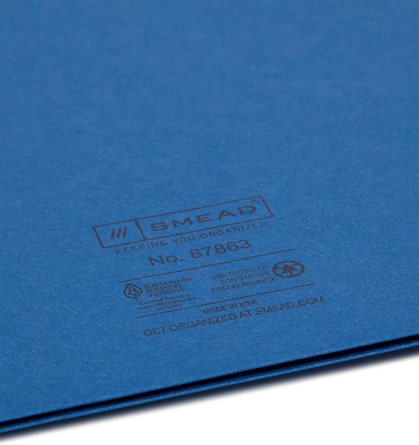Smead Two-Pocket Heavyweight File Folder, Letter Size, Assorted Colors, 50 per Carton (87863)