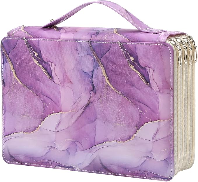 200 Slots Colored Pencil Case Organizer | 4-Layer Zipper Portable Art Supply Organizer,Oxford fabric Large Capacity Pencil Case with Handle for 200 Watercolor Pencils