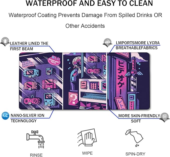 Japanese Comic Desk Mat Large Office Desk Pad, Gaming Mouse Pad, Big Mousepad PC Waterproof and Non-Slip, 31.5 x 15.7 Inches Large Mouse Mat Long Extended Mousepads for Office & Home Work