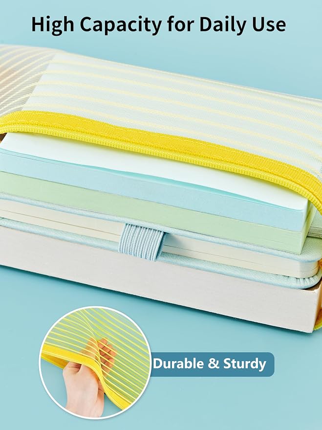 JARLINK Zipper Mesh Pouch, 80 Pcs multi-use Pencil Bags in 10 Colors | Multipurpose Pencil Pouch Bulk for School, Office Supplies, Cosmetics, Makeup&Travel Accessories, Solid Color