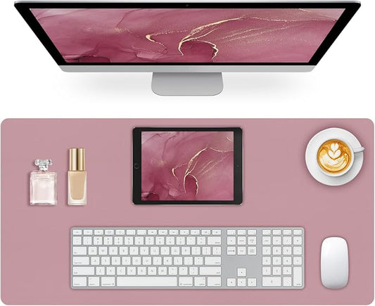 Non-Slip Desk Pad Mat, Leather Desk Mat for Desktop, Large Purple Mouse Pad, Waterproof Computer Mouse Mat Desktop Protector for Office/Home, 23.6" x 13.7"