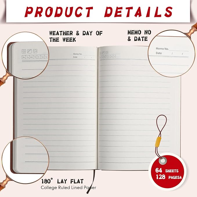 PerKoop 24 Pcs A5 PU Leather Journals for Laser Engraving, 8.1 x 5.6 Inch Lined Notebook Blanks 128 Pages, Lay Flat Ruled Writing Notebooks for DIY Crafting Office School Gifts (Bright Color)