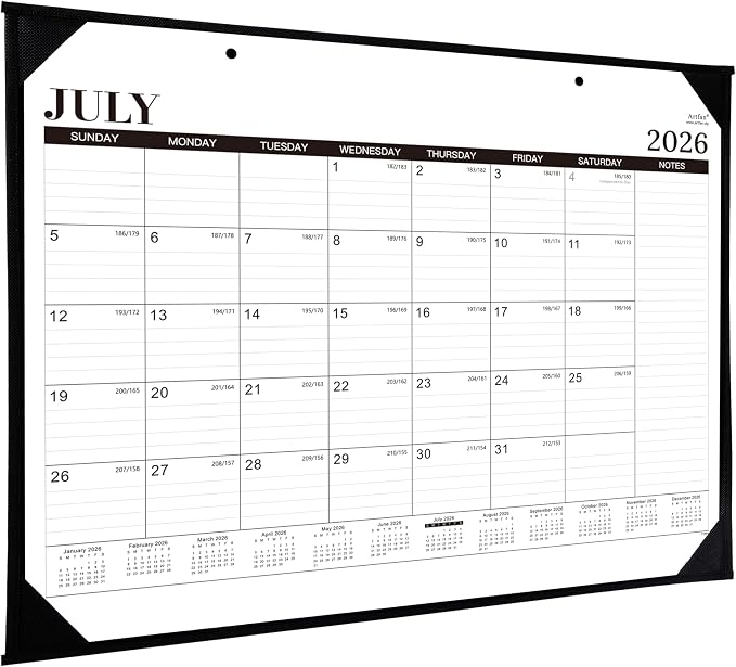 2026-2027 Desk Calendar - 18 Months Large Desk Calendar 2026-2027, Jul.2026 - Dec.2027, 22" x 17", 26-27 calendar Desk with Large Ruled Blocks, To-do List & Notes