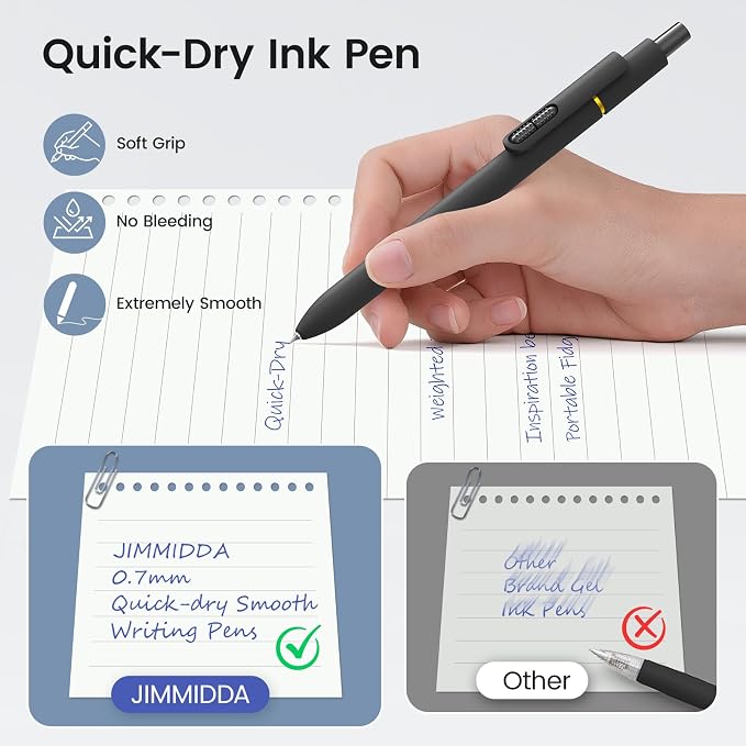 8 Pack Blue Gel Pens with Fidget, Quick-drying Blue Ink No Smudge | 0.7mm Fine Point Smooth, Long-Lasting Ink, Soft Grip Retractable Pens for Journaling School Office, Gift for Women Men Nurse