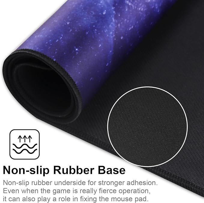XXL Professional Large Mouse Pad & Computer Game Mouse Mat (35.4x15.7x0.1IN, Sky Planet)