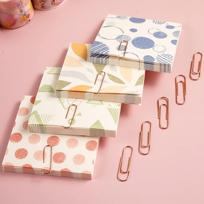 97 PCS Office Supplies for Women, Paper Clips, Binder Clips and Push Pins Set, Paperclips Thumb Tacks School and Home Desk Supplies, Desk Organized (Rose Gold)