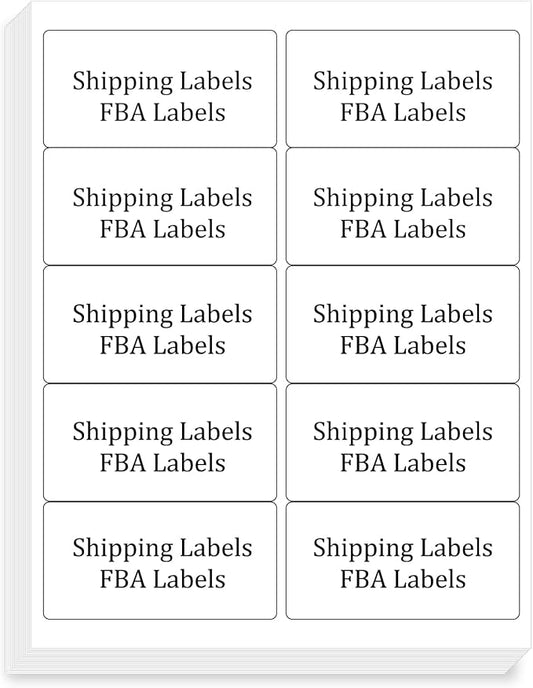 FungLam 2x4 Shipping Address Labels for Laser & Inkjet Printers, 300 Printable White Sticker Labels, 10 per Page Mailing Labels, Permanent Adhesive (30 Sheets, 300 Labels)