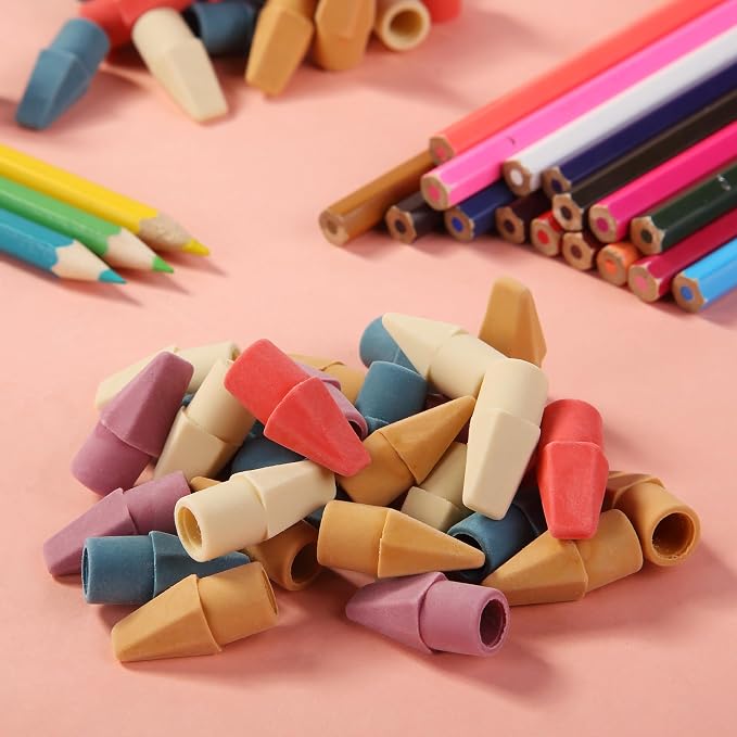 Mr. Pen- Pencil Erasers Toppers, 120 Pack, Colorful, Latex Free, No Smudge | Mr Pen Erasers for Pencils