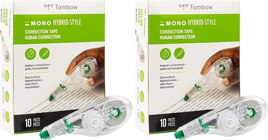 Tombow 68721 MONO Hybrid Correction Tape. Easy To Use Applicator for Instant Corrections,(Pack of 20)