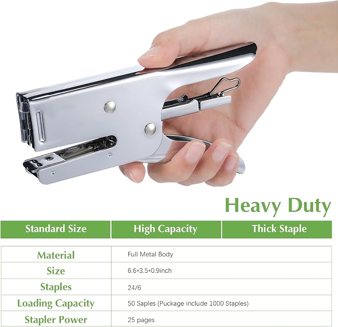 Homecoming Mum Supplies, Stapler Heavy Duty with 1000 Staples and Staples Remover Set, Ez Squeeze Handle Craft Stapler Homecoming Week Party Supplies for Back to School Football (Flower Not Included)