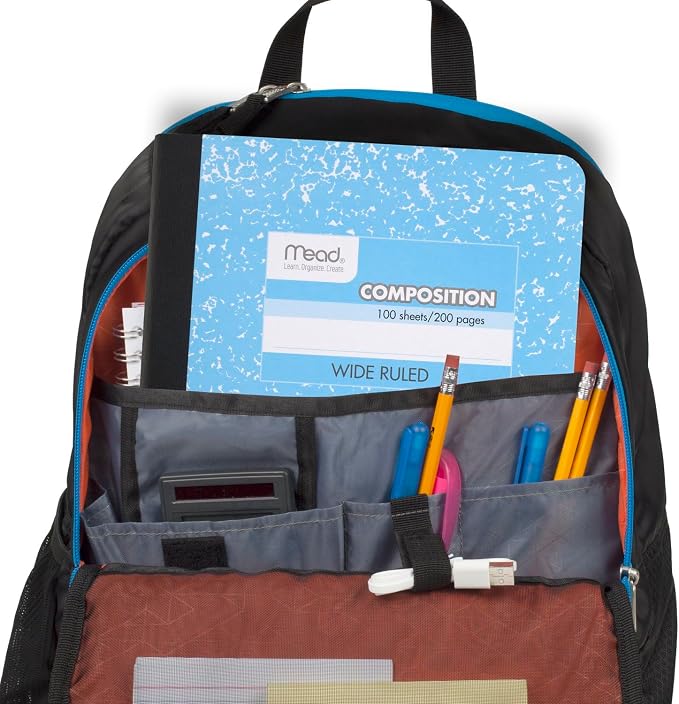 Mead Composition Notebook, Wide Ruled 7.5" x 9.75" Paper, 100 Sheets, Assorted Colors, 6 Pack (950054-ECM)