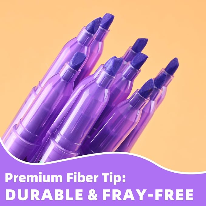 Cgerma Purple Highlighters, 36 Pack, Chisel Tip Highlighter Pack, Quickly Drying, Perfect for Students Kids Adults Classroom, Office, School Supplies