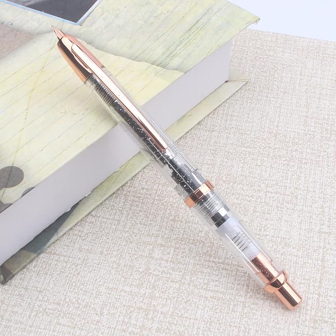 JINHAO 20 Pink Red Gold Clip Resin Press Fountain Pen F Ink Pen with Converter School Supplies Stationery