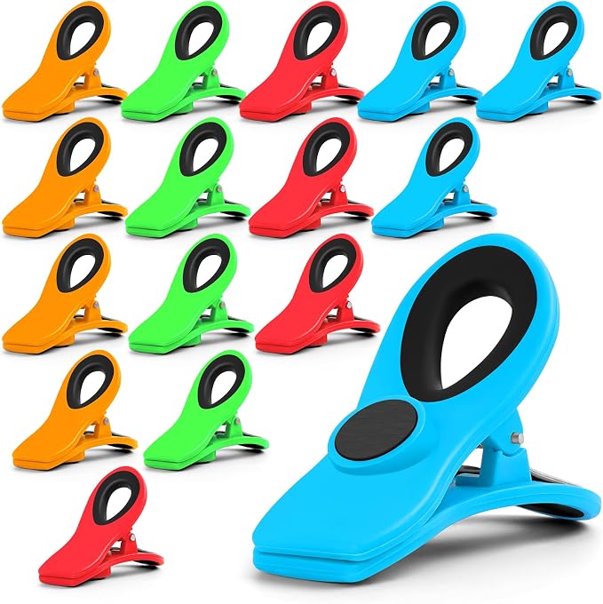 JETMORE 16 Pack Chip Clips Bag Clips, Multicolor Magnetic Chip Clip