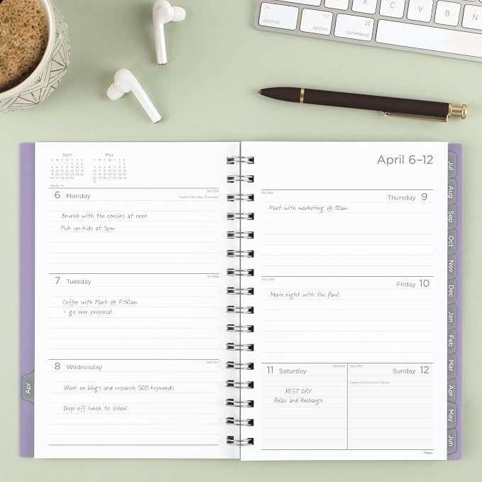 Mead Planner 2026-2027 Weekly & Monthly Academic 15-Month April-June, 5.5" x 8.5", Lilac (CAW42019)