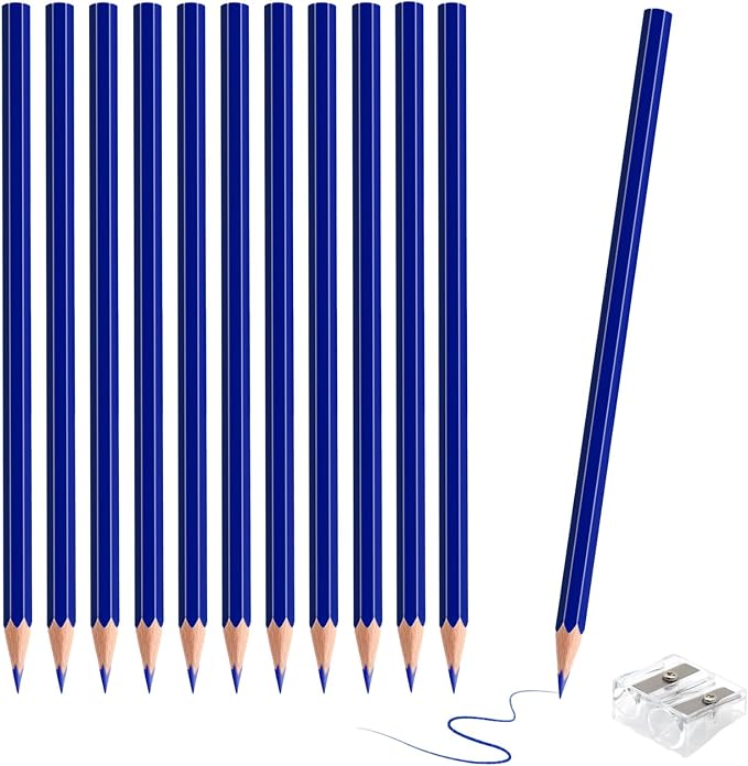 12 Pack Dark Blue Colored Pencils for Kids, Pre-sharpened Art Pencils Back to School Supplies Set, Drawing Sketching Pencils for Students, Teachers, Classroom