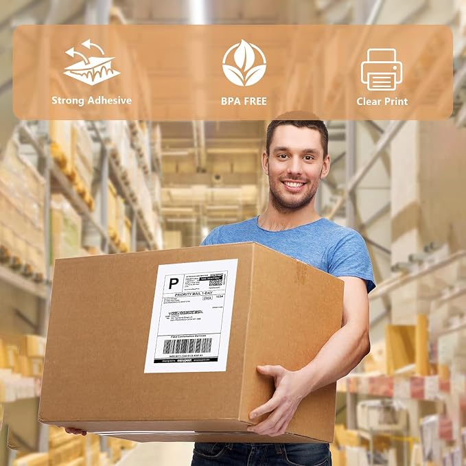 9527 Product Half Sheet Self Adhesive Shipping Labels for Laser & Inkjet Printers White Blank,2 Labels per Sheet (2000 Labels)