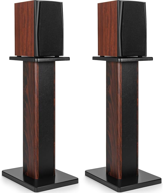 IBVIVIC Pair-24 Inch (60CM)-Wood Speaker Stands, 110lbs Weight Capacity | for Home-Cinema HiFi Desktop and Satellite Speakers Monitor Stands, Enhanced Audio Listening Experience for Home Theaters