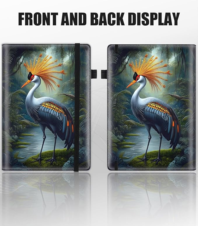 Hardcover Executive Notebooks, A5 PU Leather Lined Journal Notebook, 200 Pages Thick Paper Subject Notebooks for School,Work,Home Writing Business Notebook, Diary Book ，Cranes of Grace